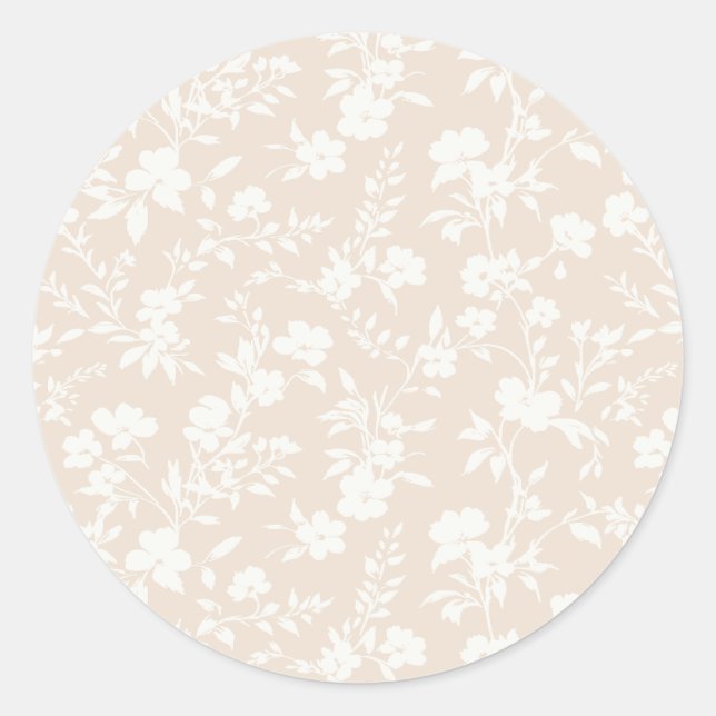 Botanical Garden Neutral - Soft Linen Classic Round Sticker (Front)
