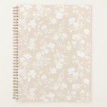 Botanical Garden Neutral - Soft Linen Planner<br><div class="desc">A graceful botanical garden pattern featuring delicate blossoms and leafy stems arranged in a flowing,  natural composition. 
Perfect for occasions that celebrate nature and elegance,  such as spring gatherings,  garden parties,  bridal showers,  weddings,  birthdays,  and thoughtful seasonal correspondence.</div>