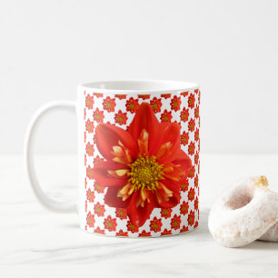Botanical Garden Orange Dahlia Flower Coffee Mug