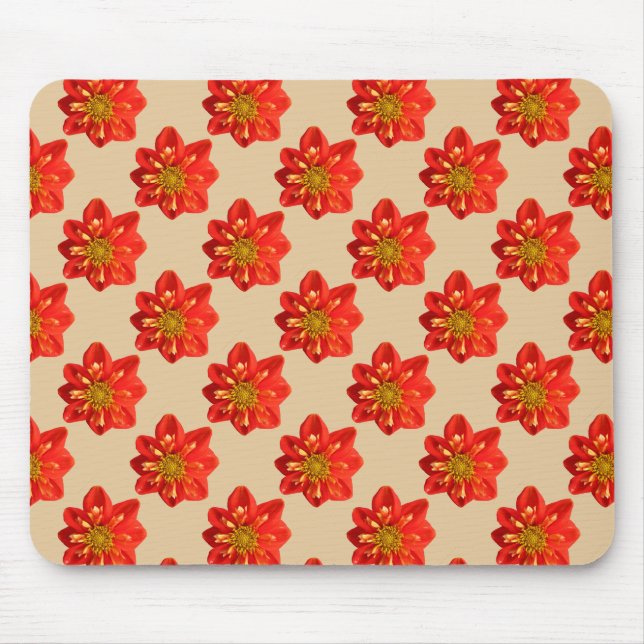 Botanical Garden Orange Dahlia Flower Mouse Pad (Front)