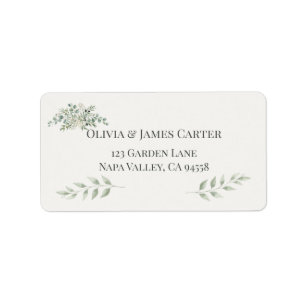 Botanical Garden Romance Wedding Address Labels