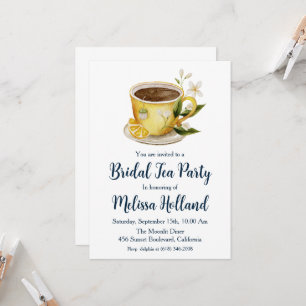 botanical garden tea party bridal shower invitation
