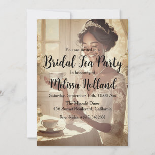 botanical garden tea party bridal shower invitation