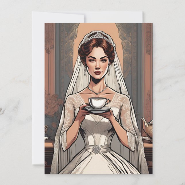 botanical garden tea party bridal shower invitation (Front)