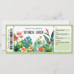 Botanical Garden Ticket Gift Certificate Invitation