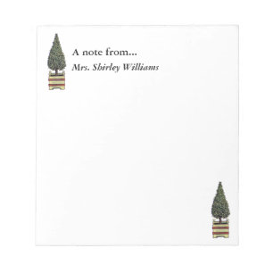 Botanical Garden Topiary Tree Personalized Name Notepad