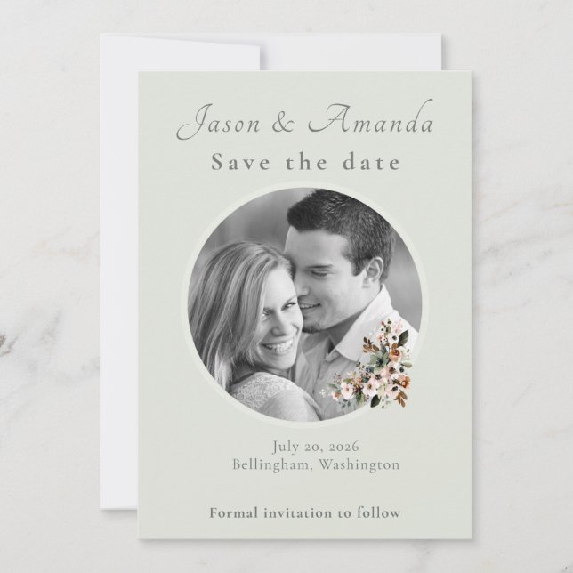 Botanical Garden Wedding Save the Date Invitation (Front)