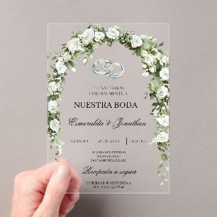 Botanical garden with ring Wedding Invitation