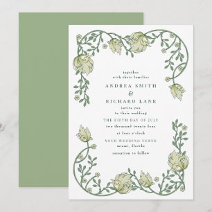 Botanical Gardens Floral Wedding Invitation