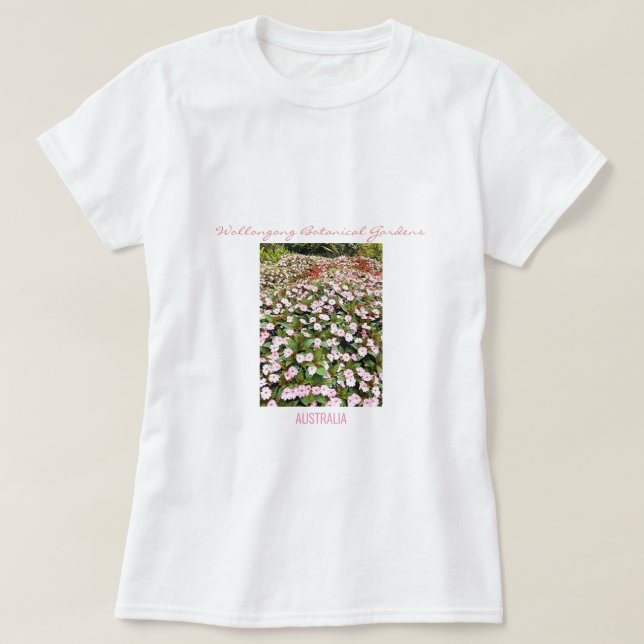 Botanical Gardens pink flowers NSW T-Shirt (Design Front)