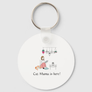 Botanical Girl Line Art Personalized  Keychain