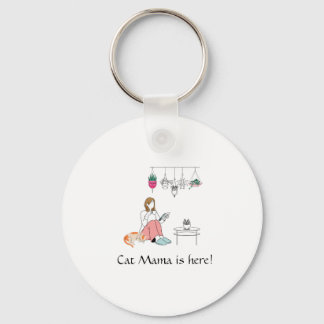 Botanical Girl Line Art Personalized Keychain