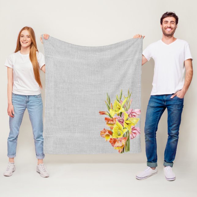 Botanical Gladiolus Fleece Blanket (In Situ)
