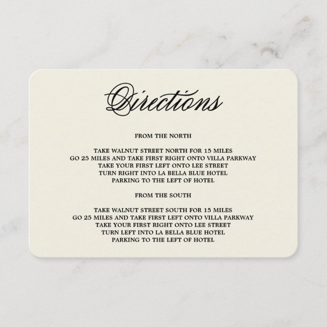 Botanical Glamour | Direction Enclosure Card (Front)