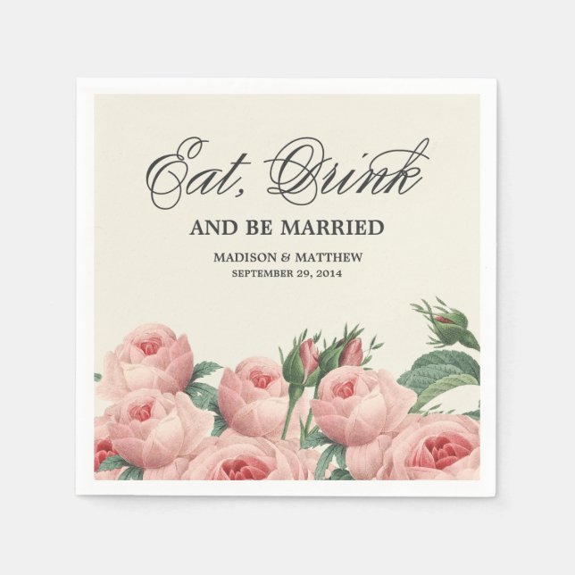 Botanical Glamour | Personalized Paper Napkins (Front)