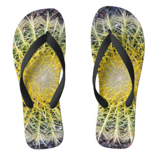 Botanical Globe Cactus Plant Photo Flip Flops