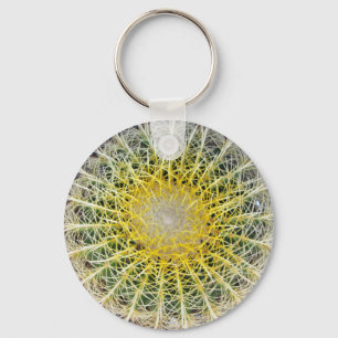 Botanical Globe Cactus Plant Photo Keychain