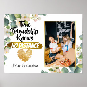 Botanical Going Away Friendship Distance Photo Poster