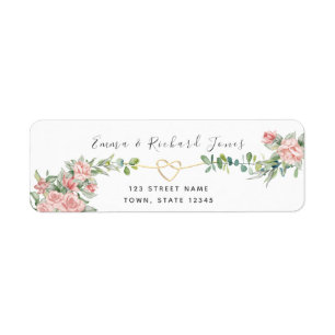 Botanical Gold Greenery Mariage Adresse de retour