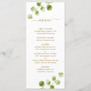 Botanical Gold Greenery Menu Card
