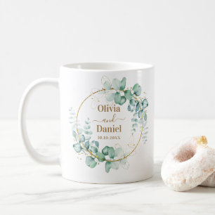 Botanical Gold Greenery Personalize For Wedding Coffee Mug
