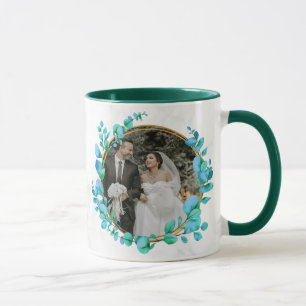 Botanical Gold Greenery Personalize For Wedding Mug