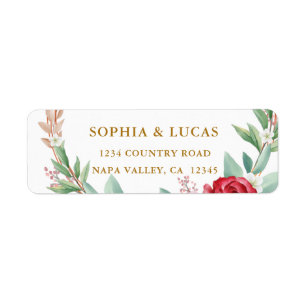 Botanical Gold Greenery Return Address Label