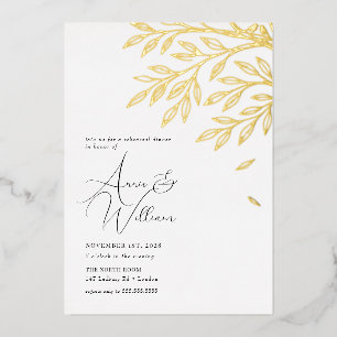 Botanical Gold Leaf Rehearsal Dinner Invitation