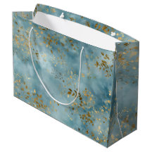 Botanical Gold Leaves Pattern Design Teal
