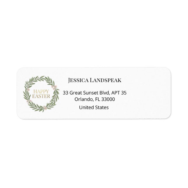 Botanical Gold Wreath & Floral Easter (Front)