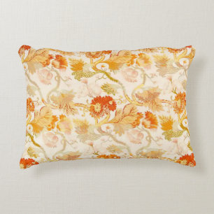 Botanical Golden Fall Flowers Accent Pillow