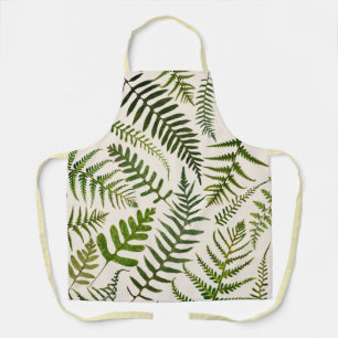 Botanical Green Fern Print Apron,  Apron