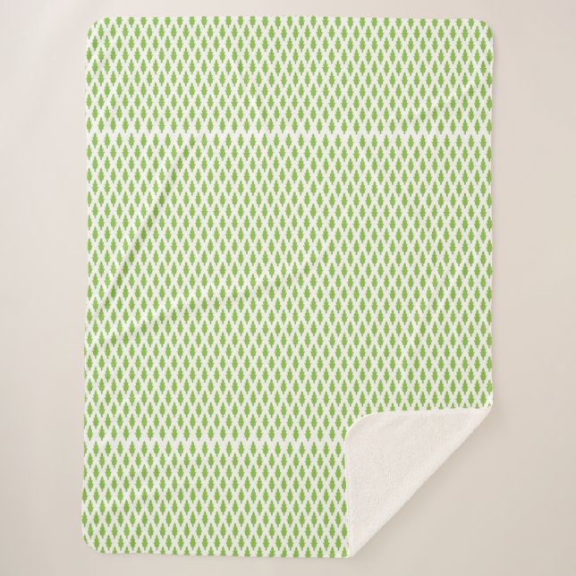 Botanical Green File Folder Set Sherpa Blanket (Front)