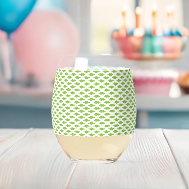 Botanical Green File Folder Set Stemless Wine Glass (Insitu (Baby Shower))