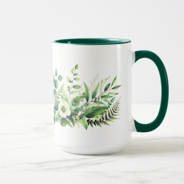 Botanical Green Floral Mug (Right)
