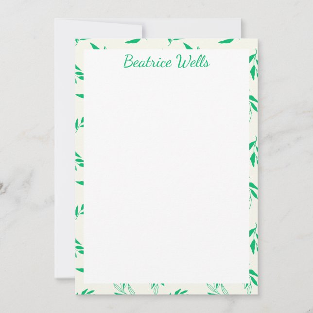 Botanical Green Floral Plant Leaves Pattern (Front)