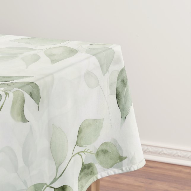 Botanical Green Leaf Pattern  Tablecloth (In Situ)