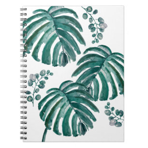 Botanical Green Leaf Tropical Painting Notebook