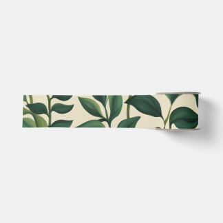 Botanical green leaves grosgrain ribbon
