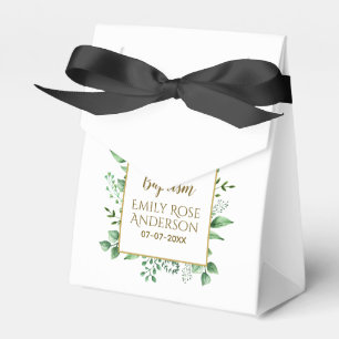 Botanical Greenery Baptism Boy Girl Thank You Favor Box