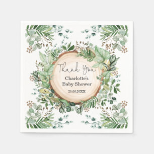 Botanical Greenery Bridal Shower Baby 1st Birthday Napkin