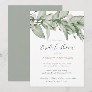Botanical Greenery Bridal Shower Invitation