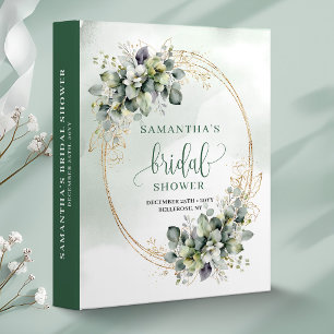 Botanical Greenery Bridal Shower Ring Binder