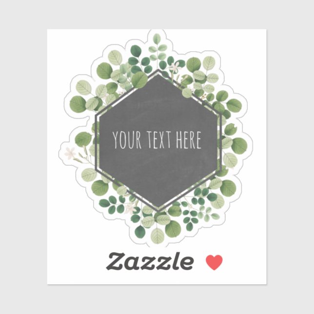 Botanical Greenery Chalkboard Label Sticker (Sheet)