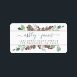 Botanical Greenery CranBerries Christmas Gold Label<br><div class="desc">Chic, modern and simple botanical greenery Christmas return address label features your names in off-black elegant hand written script calligraphy on a white background with a stylish touch of watercolor eucalyptus greenery foliage, hand painted red berries and gold lines. Simply add your names and address. Exclusively designed for you by...</div>