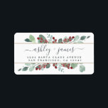 Botanical Greenery Cranberry Christmas Gold  Label<br><div class="desc">The Botanical Greenery Cranberry Christmas Gold Address Label features soft watercolor greenery and red cranberries accented with thin gold divider lines on a clean white background. Elegant script typography adds a refined touch, making this label perfect for Christmas mail, holiday wedding stationery, festive return address labels, and seasonal gift packaging....</div>