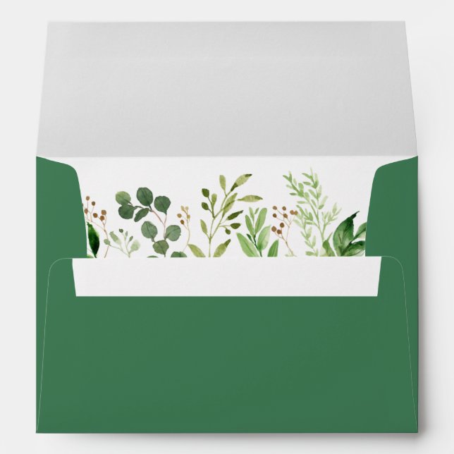 Botanical Greenery Eucalyptus Wedding Envelope (Back (Bottom))