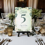 Botanical Greenery Eucalyptus Wedding Table Number<br><div class="desc">Greenery Eucalyptus Wedding Table Number Card | Botanical Table Sign with Gold Frame | Elegant Wedding Reception Table Decor . Enhance your wedding reception with this elegant greenery eucalyptus table number card, designed with soft watercolor foliage, white florals, and a refined gold frame accent. The classic typography paired with botanical...</div>