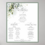 Botanical Greenery Floral Wedding Program Poster<br><div class="desc">Designed to coordinate with our Elegant Botanical Greenery Floral Watercolor Suite, this elegant, formal wedding program features all the details normally included in a brochure style program, but in a larger, poster size to display at the entrance of the wedding ceremony. DESIGNER'S NOTE: This is a tricky design to personalize....</div>