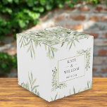 Botanical Greenery Foliage Wedding Thank You Favor Box<br><div class="desc">Elegant soft greenery leaves wedding favour box featuring delicate watercolor leaves framing your thank you message set in modern typography. You can personalize with your own thank you message on the reverse. A perfect way to say thank you to your guests! Designed by Thisisnotme©</div>